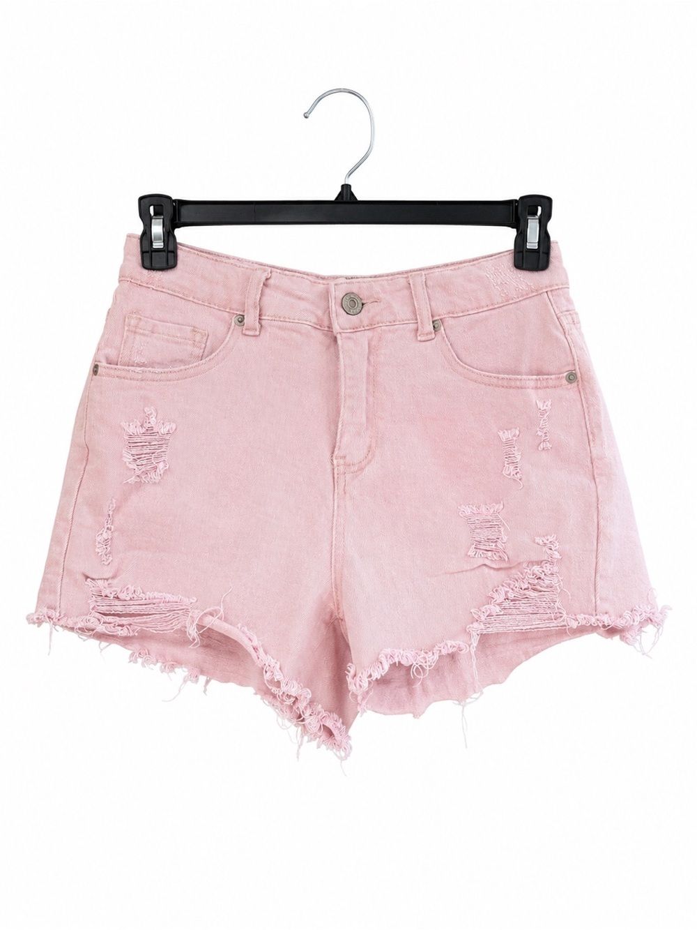 Luvamia Pink Distressed Denim Cutoff Shorts Size Small Y2K